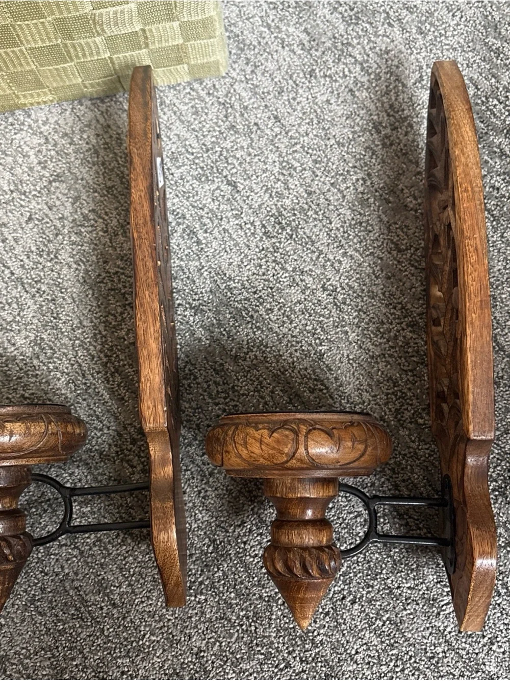 Hand-Carved Brown Wood Wall Sconces - Decorative Home Wall Decor, Pier 1